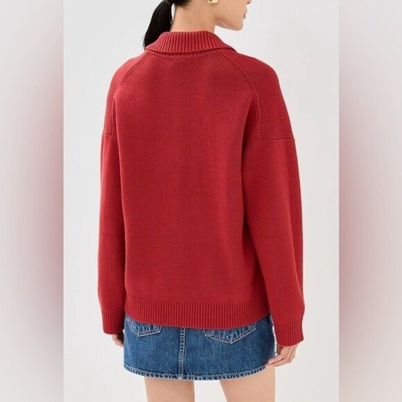 NWT Size S (P2P 23") -Reformation Cotton Brooklyn Polo Sweater (NWT US$ 218) - Picture 8 of 13